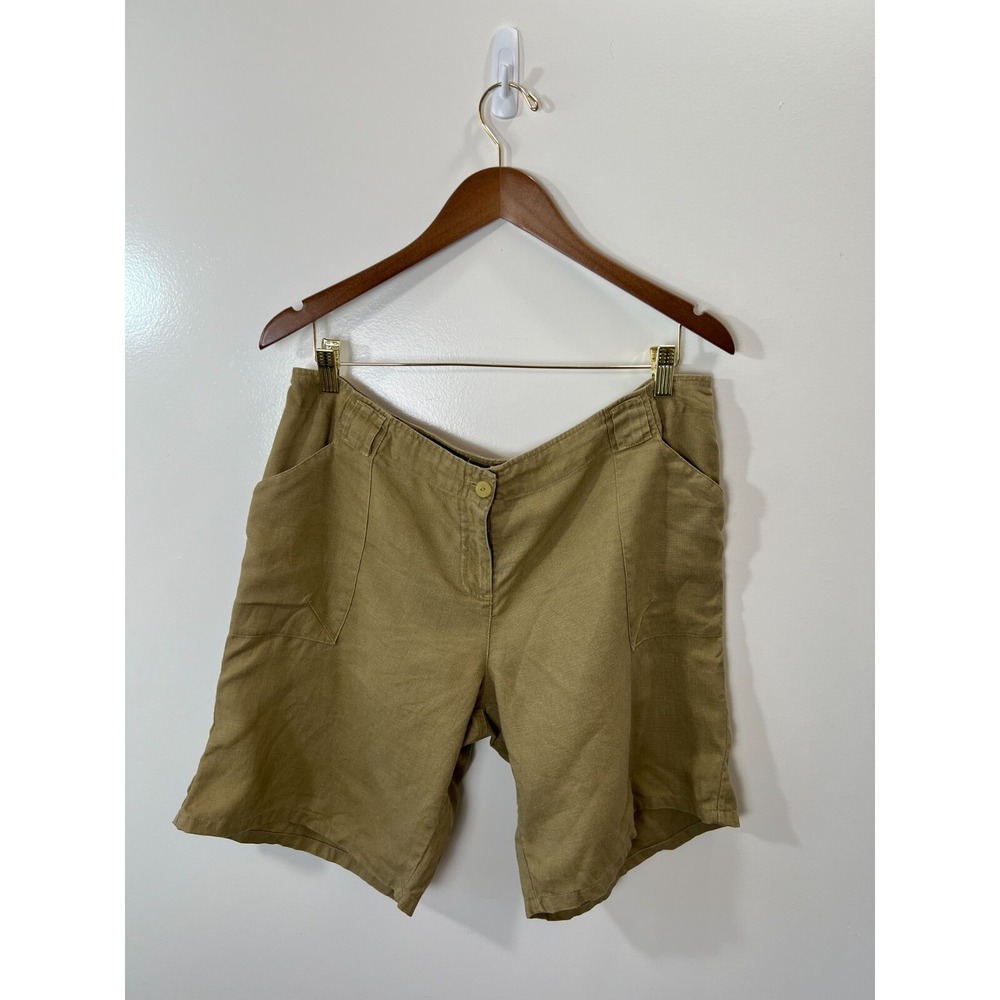 J Jill Womens Linen Shorts L 14 P Lightweight Breathable Minimalist Resort Beach